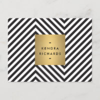 Retro Schwarzweiss-Muster-Goldnamen-Logo