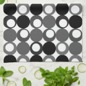 Retro Schwarzweiss-Muster Handtuch (Gefaltet)