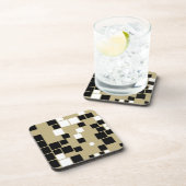 Retro Schwarzweiss-Muster-Untersetzer Untersetzer (Rechte Seite)