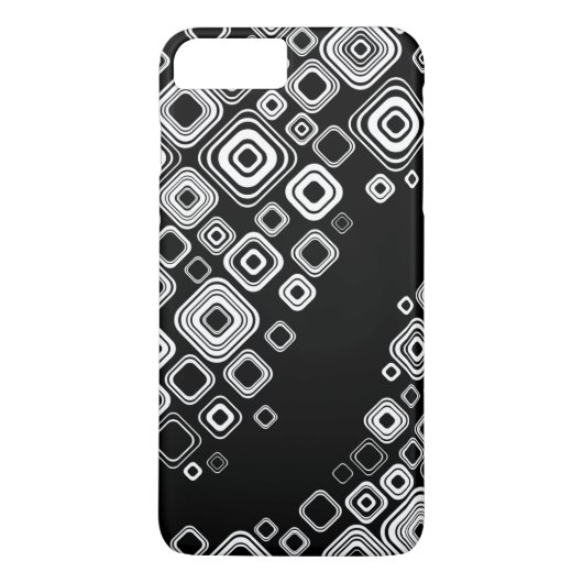 Retro Schwarzweiss-Quadrate Case-Mate iPhone Hülle (Rückseite)