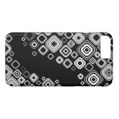 Retro Schwarzweiss-Quadrate Case-Mate iPhone Hülle (Rückseite (Horizontal))