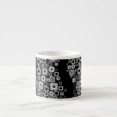 Retro Schwarzweiss-Quadrate Espressotasse (Vorderseite)