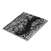 Retro Schwarzweiss-Quadrate Fliese (Seite)