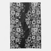 Retro Schwarzweiss-Quadrate Geschirrtuch (Vertikal)