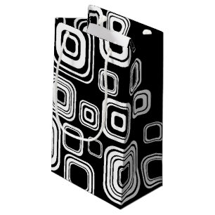 Retro Schwarzweiss-Quadrate Kleine Geschenktüte