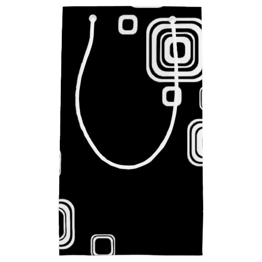 Retro Schwarzweiss-Quadrate Kleine Geschenktüte (Vorderseite)