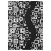 Retro Schwarzweiss-Quadrate Klemmbrett (Rückseite)