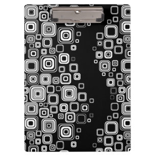 Retro Schwarzweiss-Quadrate Klemmbrett