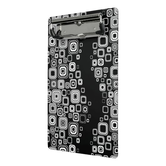 Retro Schwarzweiss-Quadrate Mini Klemmbrett (Gewinkelt2)