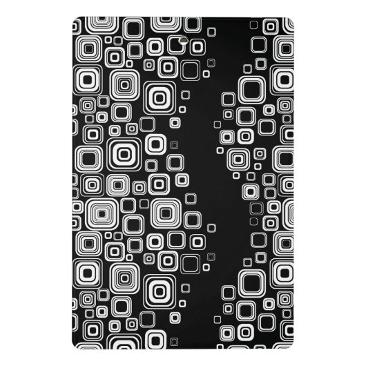 Retro Schwarzweiss-Quadrate Mini Klemmbrett (Rückseite)