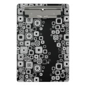 Retro Schwarzweiss-Quadrate Mini Klemmbrett (Vorderseite)