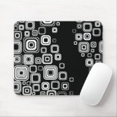 Retro Schwarzweiss-Quadrate Mousepad (Mit Mouse)