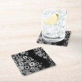 Retro Schwarzweiss-Quadrate Rechteckiger Pappuntersetzer (Vor Ort)