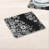 Retro Schwarzweiss-Quadrate Rechteckiger Pappuntersetzer (angewinkelt)