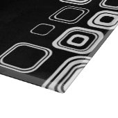Retro Schwarzweiss-Quadrate Schneidebrett (Ecke)