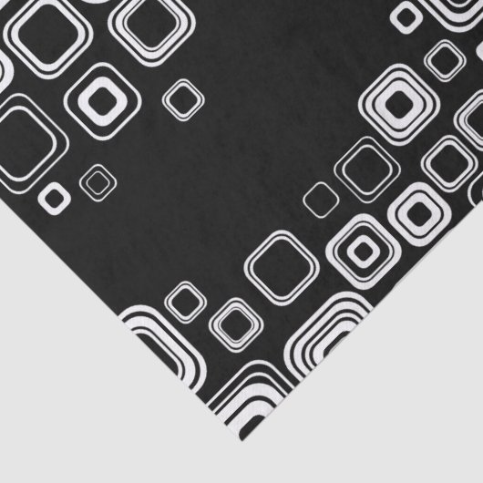 Retro Schwarzweiss-Quadrate Seidenpapier (Ausschnitt)