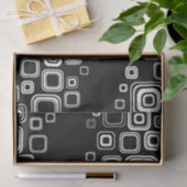 Retro Schwarzweiss-Quadrate Seidenpapier (Geschenk)