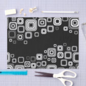 Retro Schwarzweiss-Quadrate Seidenpapier (Handwerk)