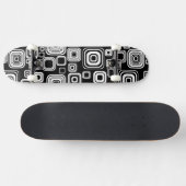 Retro Schwarzweiss-Quadrate Skateboard (Horizontal)