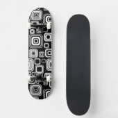Retro Schwarzweiss-Quadrate Skateboard (Vorderseite)