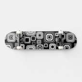 Retro Schwarzweiss-Quadrate Skateboard (Horizontal)