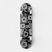 Retro Schwarzweiss-Quadrate Skateboard (Vorderseite)