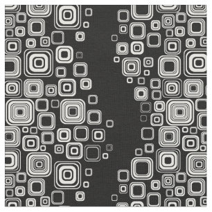 Retro Schwarzweiss-Quadrate Stoff