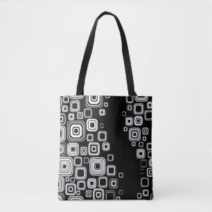 Retro Schwarzweiss-Quadrate Tasche