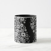 Retro Schwarzweiss-Quadrate Tasse (Zentrum)