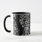 Retro Schwarzweiss-Quadrate Tasse (Links)