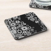 Retro Schwarzweiss-Quadrate Untersetzer (Linke Seite)