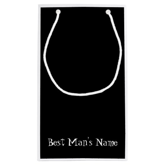 Retro Schwarzweiss-Trauzeuge-Geschenk-Tasche Kleine Geschenktüte (Rückseite)