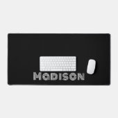 Retro Schwarzweiß und Weiß Personalisiert Schreibtischunterlage (Tastatur & Maus)