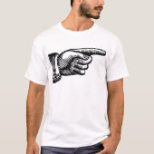 Retro Schwarzweiss-Zeigefinger T-Shirt (Vorderseite)