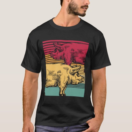 Retro Schwein T-Shirt (Vorderseite)