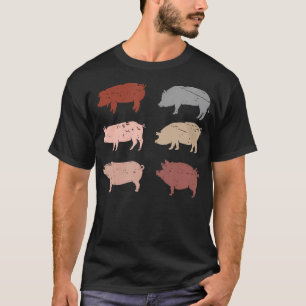 Retro-Schweinchenliebhaber Bauernhof Tiere Schwein T-Shirt