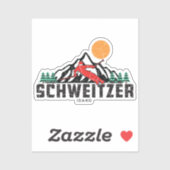 Retro Schweitzer Mountain Ski Aufkleber (Blatt)