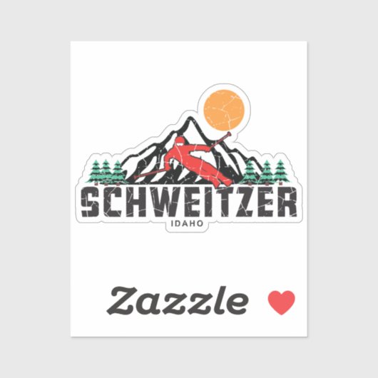 Retro Schweitzer Mountain Ski Aufkleber (Blatt)