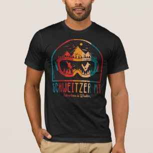 Retro Schweitzer Mountain Ski Sunset T - Shirt
