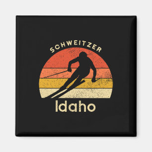 Retro Schweitzer Skibekleidung Vintag I Magnet