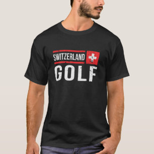 Retro Schweiz Golf Schweizer Flagge Golf für Fans T-Shirt