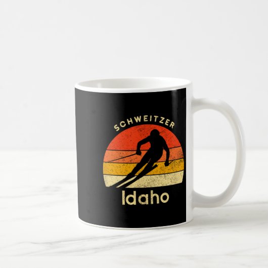 Retro-Schweizer-Bergskibekleidung vintage Kaffeetasse (Rechts)