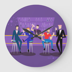 Retro-Schwulenbar-Acrylrundwanduhr Große Wanduhr
