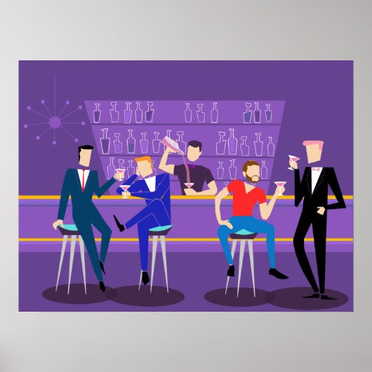 Retro-Schwulenbar-Plakat Poster (Vorne)