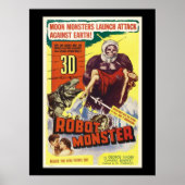 Retro Sci fi 3d Robotermonster Poster (Vorne)