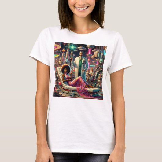 Retro-Sci-Fi-Aliens T-Shirt (Vorderseite)