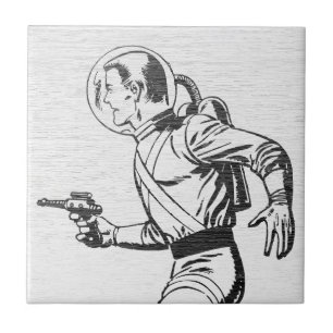Retro-Sci-Fi-Astronaut Fliese