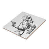 Retro-Sci-Fi-Astronaut Fliese (Seite)