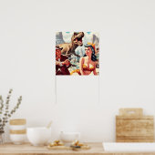 Retro-Sci-Fi-Button nach oben Poster (Küche)