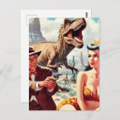 Retro-Sci-Fi-Button nach oben Postkarte (Vorne/Hinten)